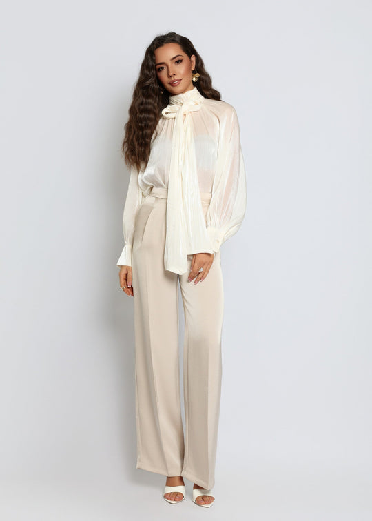 Bluzka Satynowa Kremowa LILY CHARM