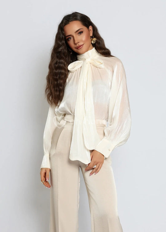Bluzka Satynowa Kremowa LILY CHARM ohhoney