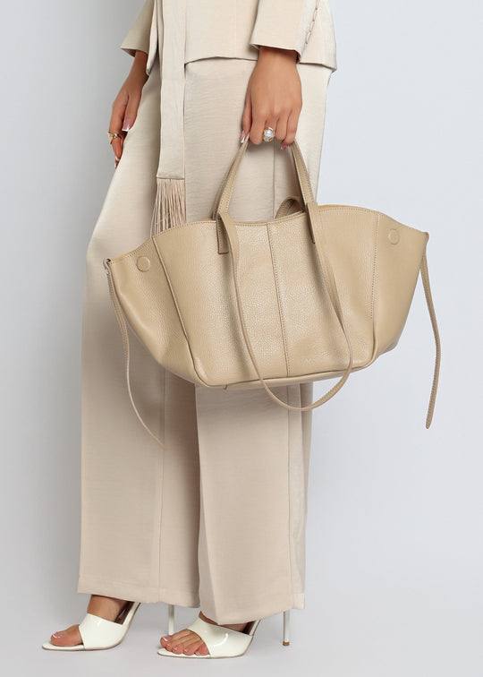MOLI – Torebka shopper ze skóry naturalnej · beżowa