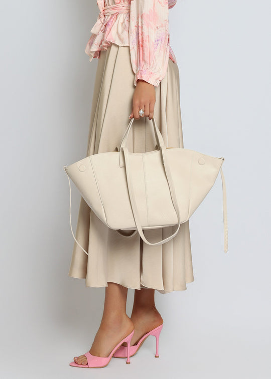 MOLI – Torebka shopper ze skóry naturalnej · jasny beż