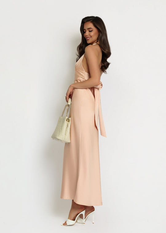 Sukienka Satynowa Maxi Peachy Rose TIFFANY
