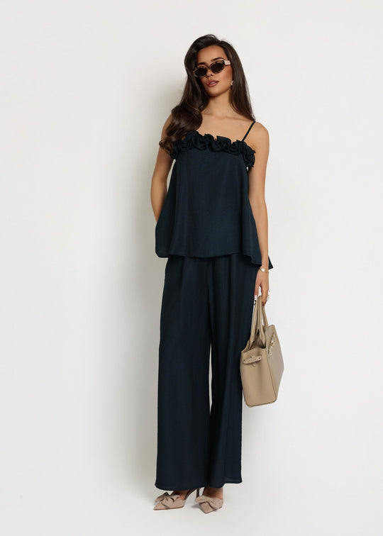Komplet z Wiskozą i Bawełną Granatowy PERI