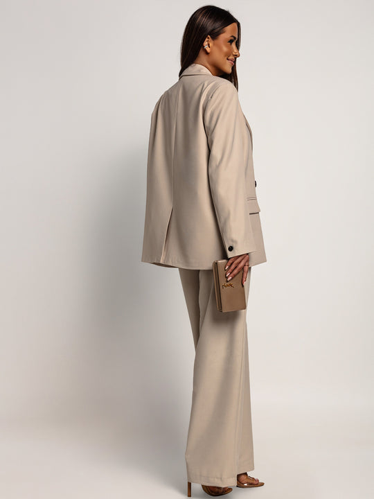 Elegant Double-Breasted Beige Jacket ASTORIA