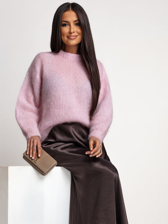 Satin Skirt 100% Viscose Chocolate AUREL