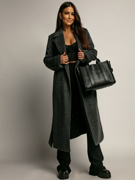 Wool-lined coat, Gray PREMIUM