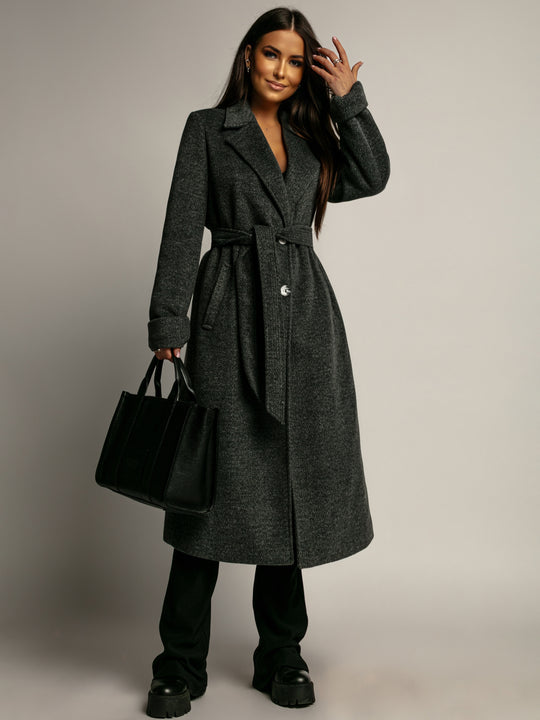 Wool-lined coat, Gray PREMIUM
