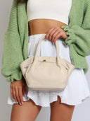 Torebka na Ramię Skóra Naturalna Jasny Beż AMELKA