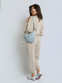 Komplet Dresowy z Wiskozą Beżowy BUTTER