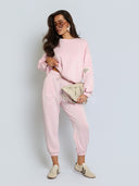 Komplet Dresowy z Wiskozą Różowy BUTTER