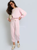 Komplet Dresowy z Wiskozą Różowy BUTTER