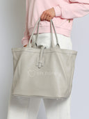 Torebka Shopper Skóra Naturalna Duża Perłowy Szary JULIET