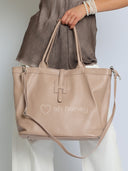 Torebka Shopper Skóra Naturalna Duża Róż Nude JULIET