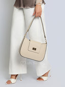 Torebka na Ramię Skóra Naturalna Jasny Beż BIANEL