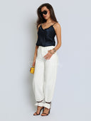 Top na Ramiączkach 100% wiskoza Granatowy LILLY