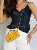 Torebka Skóra Naturalna Żółta Mini MIVA