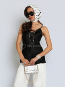 Top na Ramiączkach 100% wiskoza Czarny LILLY