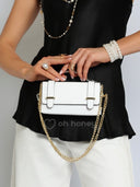 Torebka Skóra Naturalna Biała Mini MIVA