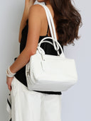 Torebka na Ramię Skóra Naturalna Biała CAMILA