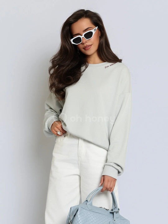 Bluza z Bawełną Szary Gołębi DEEPLY ohhoney