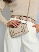 Torebka Skóra Naturalna Beżowa Mini MIVA