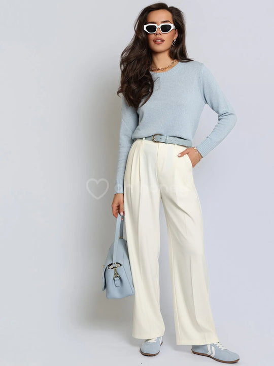 Sweter z Kaszmirem i Wełną Błękitny CLASSY KNIT ohhoney