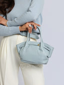Torebka na Ramię Skóra Naturalna Błękitna AMELKA