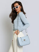 Torebka na Ramię Skóra Naturalna Błękitna BIANEL