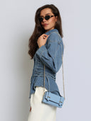 Torebka Skóra Naturalna Błękitna Mini MIVA