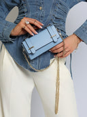 Torebka Skóra Naturalna Błękitna Mini MIVA