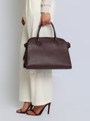 Torebka Shopper Skóra Naturalna Duża Burgund EMMA