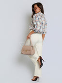 Torebka na Ramię Skóra Naturalna Róż Nude SOFI