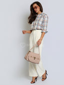 Torebka na Ramię Skóra Naturalna Róż Nude SOFI