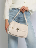 Torebka na Ramię Skóra Naturalna Jasny Beż SOFI