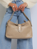 Torebka na Ramię Skóra Naturalna Beżowa MILORA