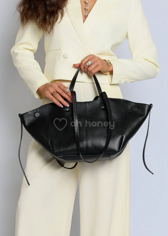 Torebka Shopper Skóra Naturalna Czarna MOLI ohhoney