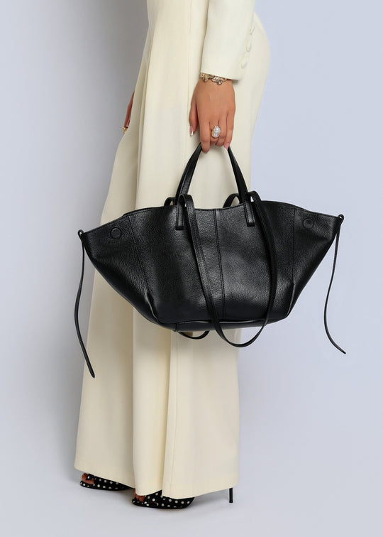 MOLI – Torebka shopper ze skóry naturalnej · czarna