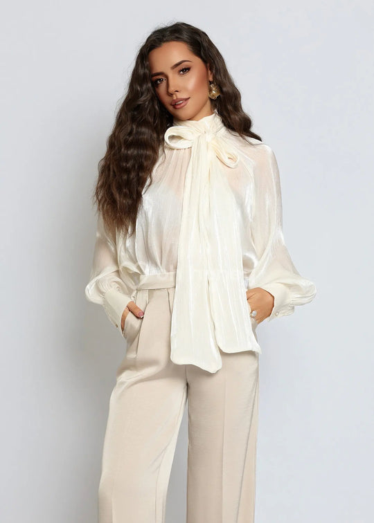 Bluzka Satynowa Kremowa LILY CHARM ohhoney