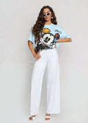 T-shirt Bawełniany Błękitny DISNEY SMILE ICON