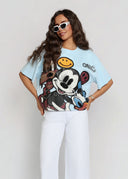 T-shirt Bawełniany Błękitny DISNEY SMILE ICON