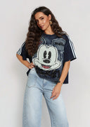 T-shirt Bawełniany Granatowy DISNEY MICKEY DENIM