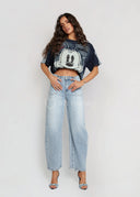 Spodnie Jeansowe Barrel Niebieskie BADDIE