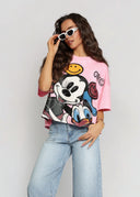 T-shirt Bawełniany Różowy DISNEY SMILE ICON