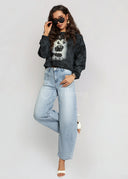 Bluza Bawełniana Czarna DISNEY MICKEY VINTAGE