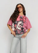 T-shirt Bawełniany Różowy DISNEY MINNIE GLAM