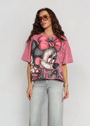 T-shirt Bawełniany Różowy DISNEY MINNIE GLAM