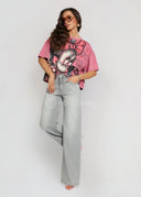 T-shirt Bawełniany Różowy DISNEY MINNIE GLAM
