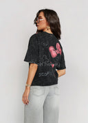 T-shirt Bawełniany Czarny DISNEY MINNIE GLAM