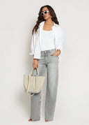 Spodnie Jeansowe Wide Leg Szare MASON