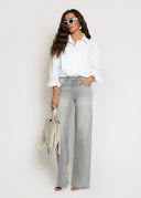 Spodnie Jeansowe Wide Leg Szare MASON