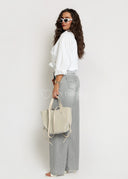Spodnie Jeansowe Wide Leg Szare MASON